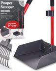 Pawler Pooper Scooper for Large Dogs | Long-Handle Rake & Extra Large Tray Set