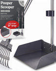 Pawler Pooper Scooper for Large Dogs | Long-Handle Rake & Extra Large Tray Set
